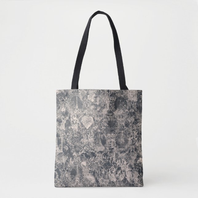 Stylish Black Paris Toile Design (Vorderseite)