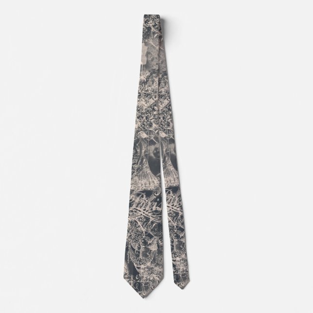 Stylish Black Paris Toile Design Krawatte (Vorderseite)