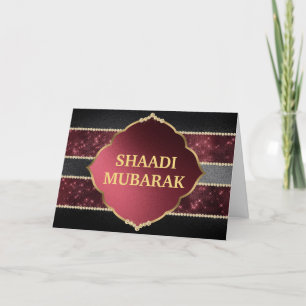 Stylish Black und Red Shaadi Mubarak Karte