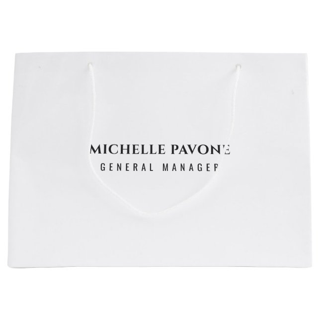 Stylish Black & White Simple Plain Professional Große Geschenktüte (Vorderseite)