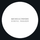 Stylish Black & White Simple Plain Professional Runder Aufkleber<br><div class="desc">A stationery can reflect the entire image of your business, or it can turn into a paper with some information on it. But it is a fact that your stationery generally creates your first impression and the first impression is important. With this creative one, all doors can be opened in...</div>