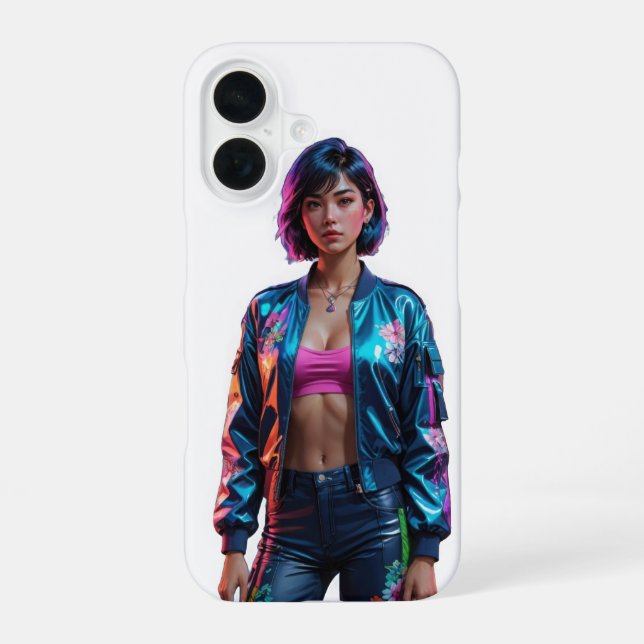 Stylish Bloom iPhone 16 Fall Hülle (Rückseite)