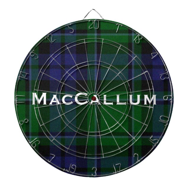Stylish Blue & Green MacCallum Tartan Kariert Dartscheibe (vorne)