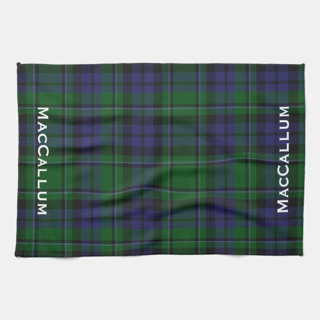 Stylish Blue & Green MacCallum Tartan Kariert Küchentuch (Horizontal)