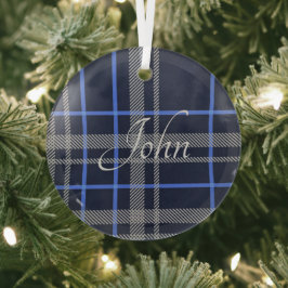Stylish Blue Kariert Case-Mate iPhone Case Ornament Aus Glas