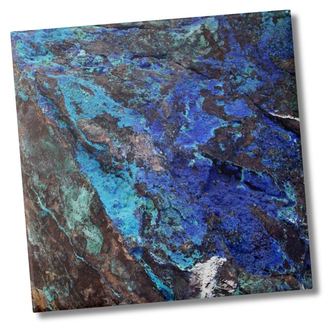 Stylish Blue Marble Stone Fliese (Stylish Unique Dark Blue Turquoise Mineral Stone Tile)