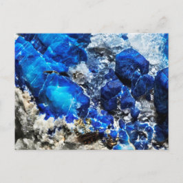 Stylish Blue Marble Stone Postkarte