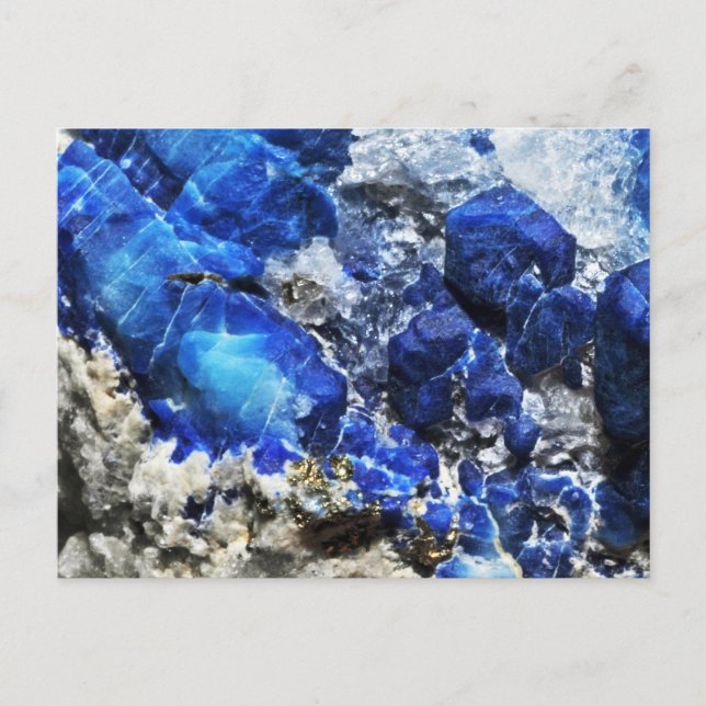 Stylish Blue Marble Stone Postkarte (Vorderseite)