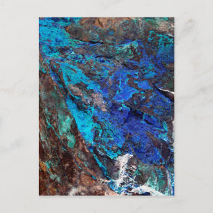 Stylish Blue Marble Stone Postkarte