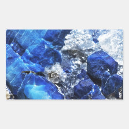 Stylish Blue Marble Stone Rechteckiger Aufkleber