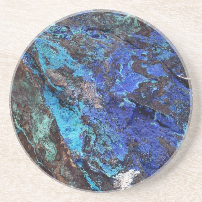 Stylish Blue Marble Stone Sandstein Untersetzer (Vorne)