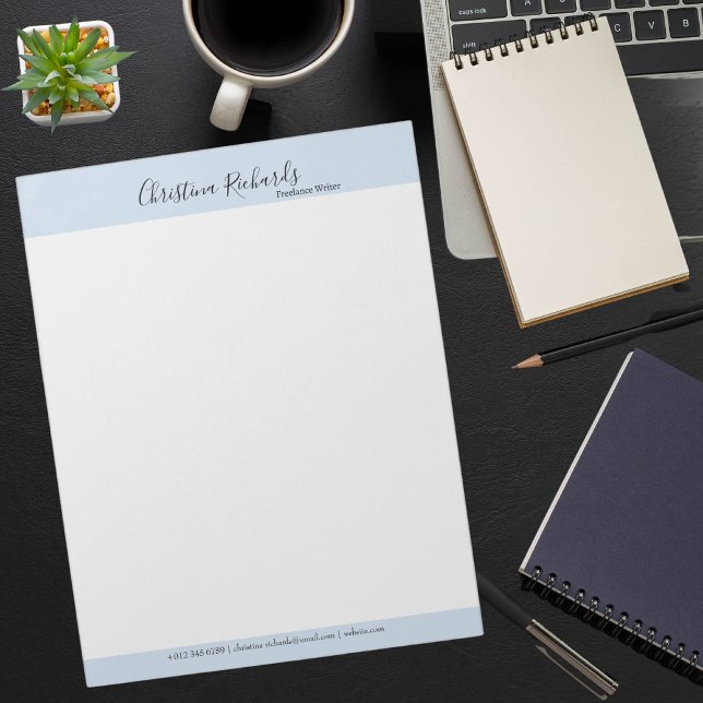 Stylish Blue Minimalistisch Notizblock (Von Creator hochgeladen)