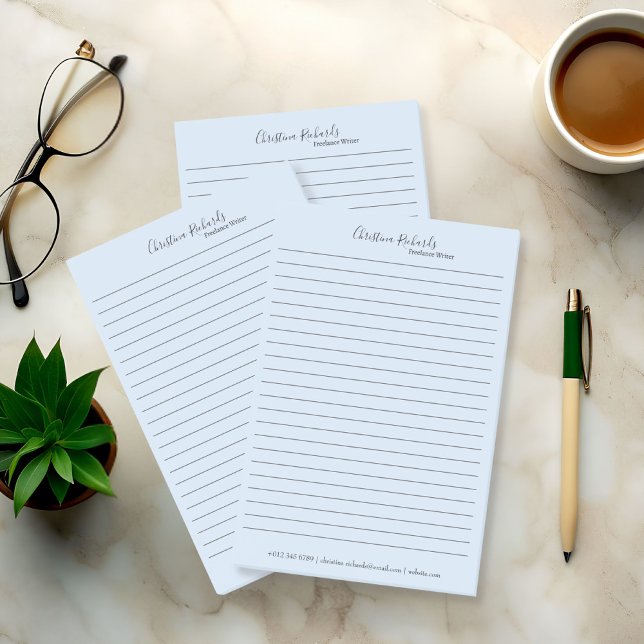 Stylish Blue Minimalistisch Post-it Klebezettel (Von Creator hochgeladen)