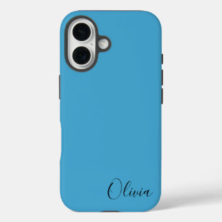 Stylish Blue Personalized Name  iPhone 16 Hülle