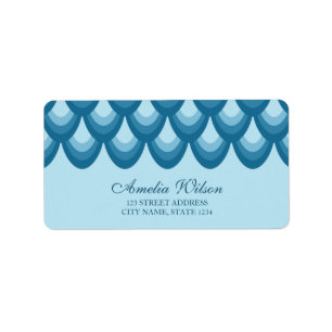 Stylish Blue Teardrop Geometric Address Label Adressaufkleber
