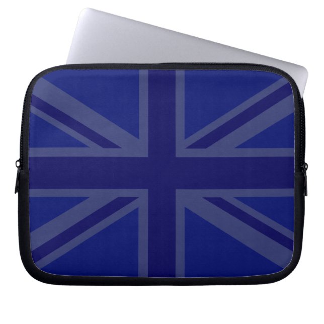 Stylish Blue Union Jack Laptopschutzhülle (Vorderseite)