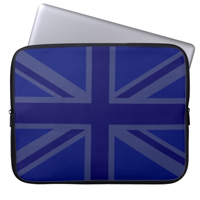 Stylish Blue Union Jack Laptopschutzhülle (Vorderseite)