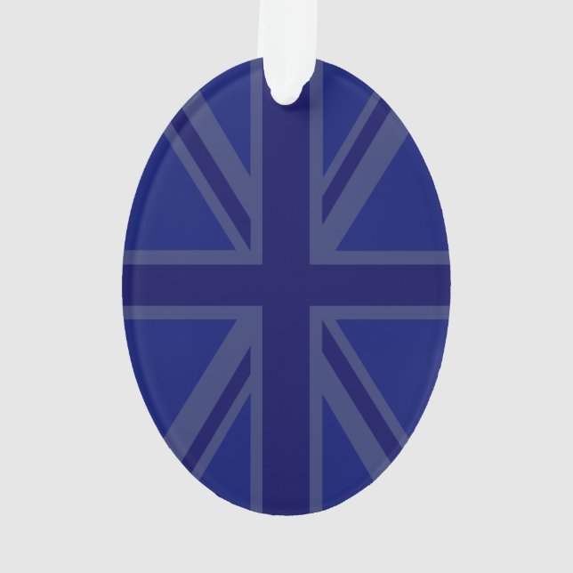 Stylish Blue Union Jack Ornament (Rückseite)