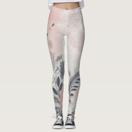 Stylish Boho Pink, White and Black Leggings