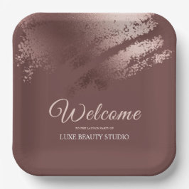 Stylish bronze business event party welcome pappteller