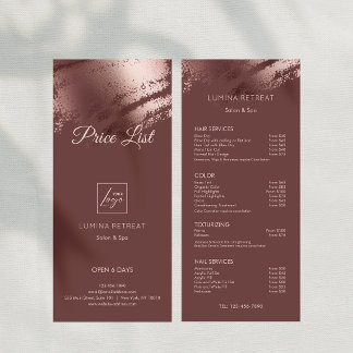 Stylish Bronze Business Logo Price List Werbekarte