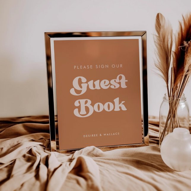 Stylish Brown Sign unser Gästebuch Hochzeitszeiche (Von Creator hochgeladen)