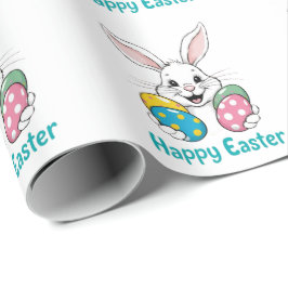 Stylish bunny eggs Floral Happy Easter gift Geschenkpapier