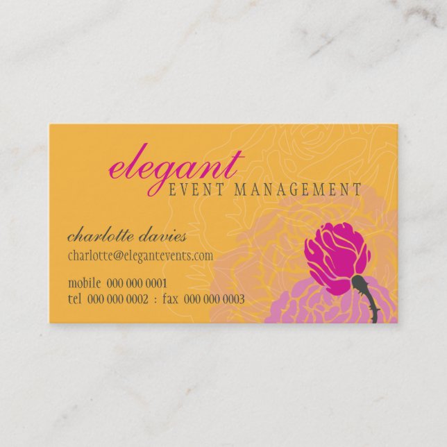 STYLISH BUSINESS CARD Elegante Rose Visitenkarte (Vorderseite)