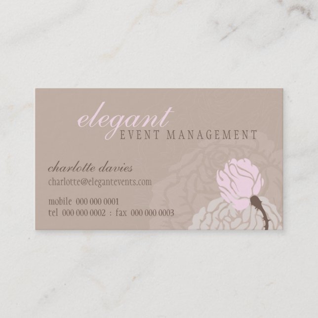 STYLISH BUSINESS CARD Elegante Rose Visitenkarte (Vorderseite)