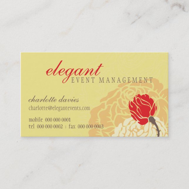 STYLISH BUSINESS CARD Elegante Rose Visitenkarte (Vorderseite)