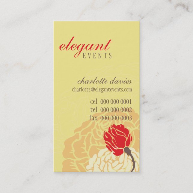 STYLISH BUSINESS CARD Elegante Rose Visitenkarte (Vorderseite)