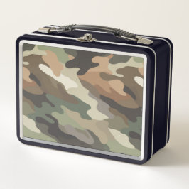 Stylish Camouflage Pattern Metal Lunch Box Case
