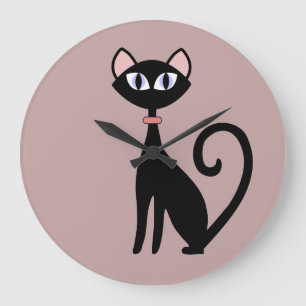 Stylish Cat Theme Wall Clocks Große Wanduhr