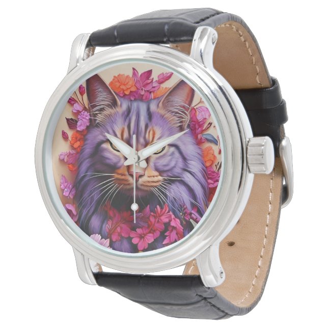 Stylish cat watch for cat's lovers armbanduhr (Schrägansicht)
