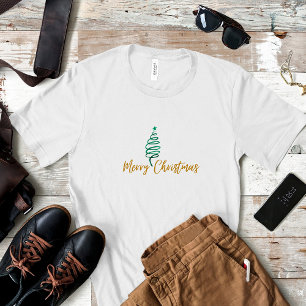 Stylish Chic Green Christmas Tree Merry Christmas T-Shirt