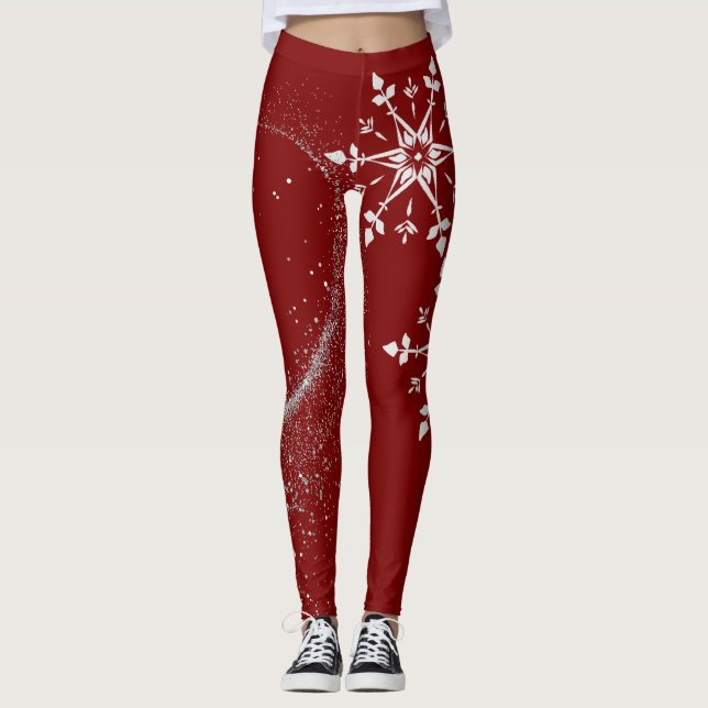 Stylish Christmas red leggings . (Vorderseite)