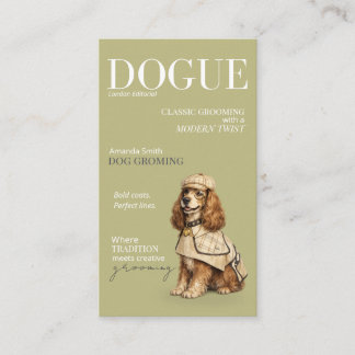 Stylish Cocker Spaniel Sage Dogue Business Card Visitenkarte