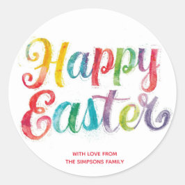 Stylish Colorful Floral Happy Easter Runder Aufkleber