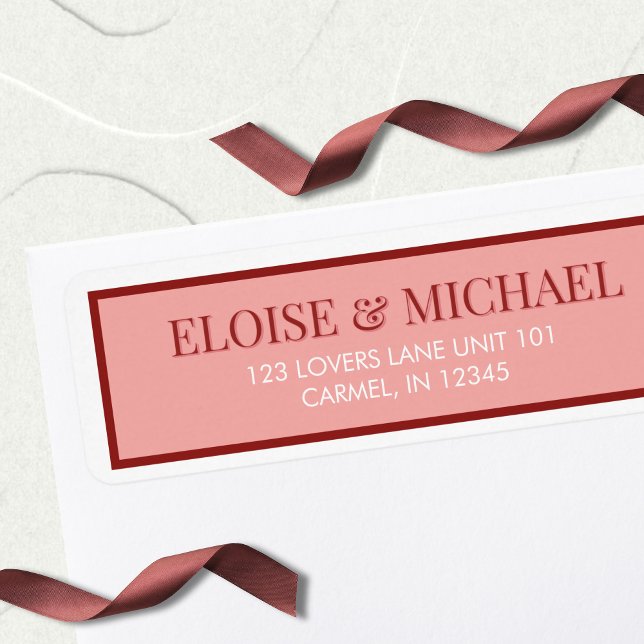 Stylish Contemporary Pink and Red Wedding (Stylish Contemporary Pink and Red Wedding Label)
