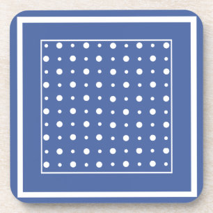 Stylish Cork-backed Coasters, Dark Blue Polka Dots Untersetzer