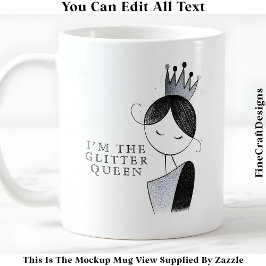 Stylish Custom Glitzer Sparkle Queen 035 Novelty Kaffeetasse