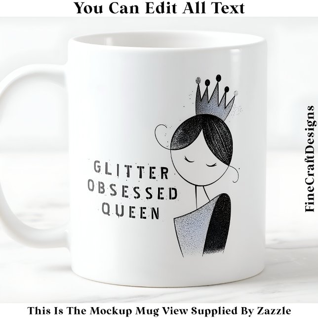 Stylish Custom Glitzer Sparkle Queen 036 Novelty Kaffeetasse (Von Creator hochgeladen)