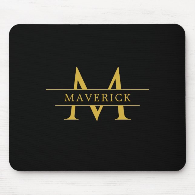 Stylish Custom Initials with Name Office Mousepad (Vorne)