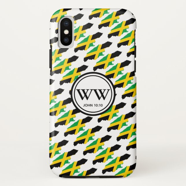 Stylish Custom JAMAICA Monogram Case-Mate iPhone Hülle (Rückseite)
