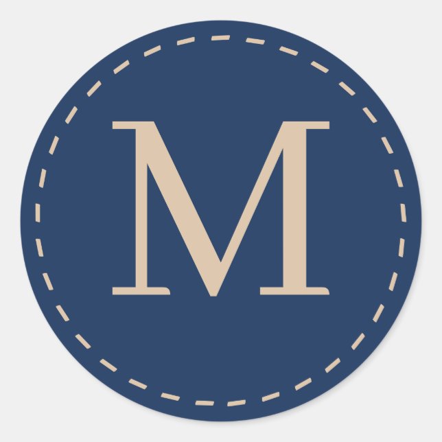 Stylish Custom mit Monogramm Runder Aufkleber (Vorderseite)