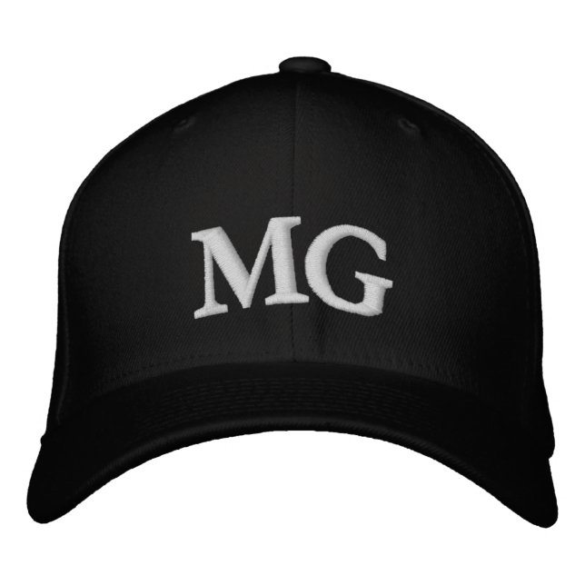 Stylish Custom Monogram Embroidered Baseball Cap Bestickte Baseballkappe (Vorderseite)