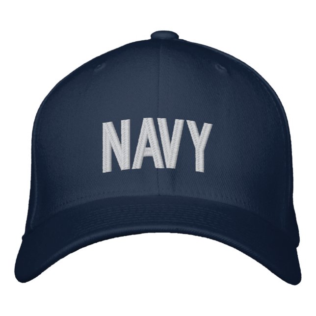 Stylish Custom NAVY Text Bestickte Baseballkappe (Vorderseite)