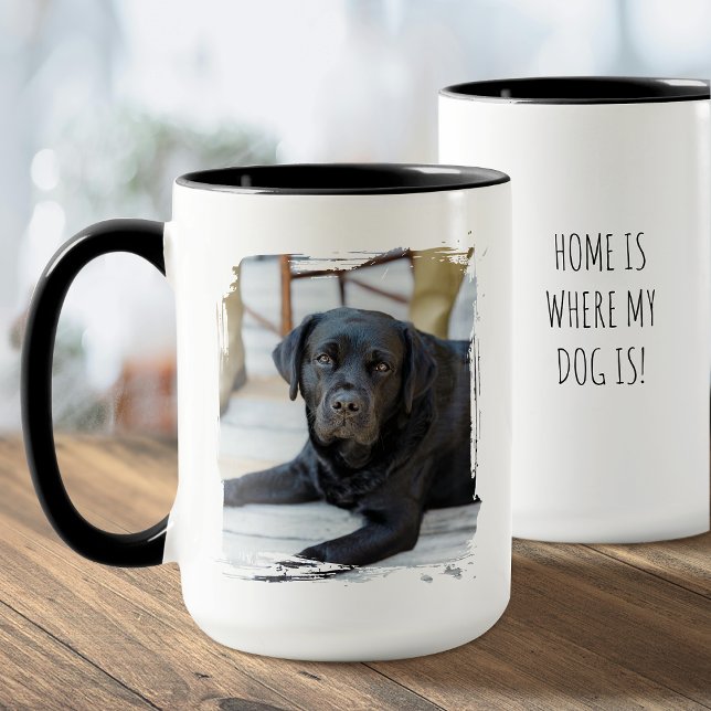 Stylish Custom Photo Paint Brushstroke Dog Modern Tasse (Von Creator hochgeladen)