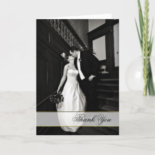 Stylish Custom Wedding Photo Thank You Card Dankeskarte
