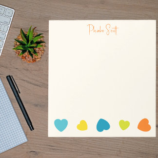 Stylish Cute Trendy Girly Simple Hearts Notepad Notizblock